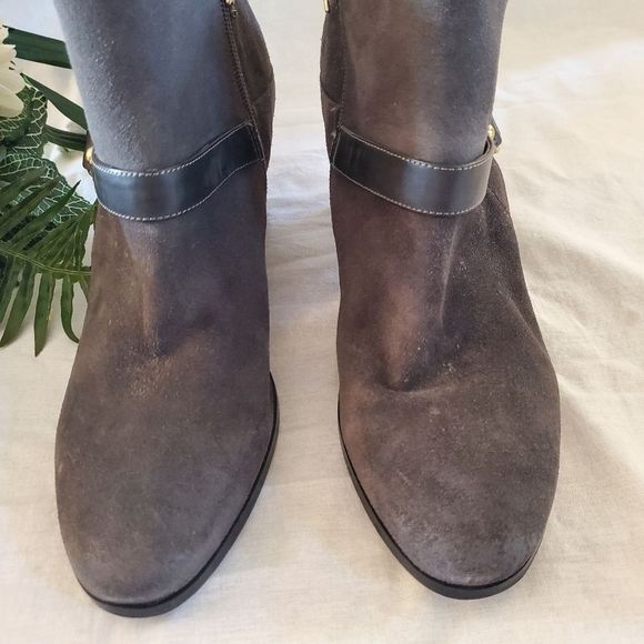 Marc Fisher Grey Suede Leather Zip Ankle Booties Size 10 Women's Ladies - Picture 4 of 8
